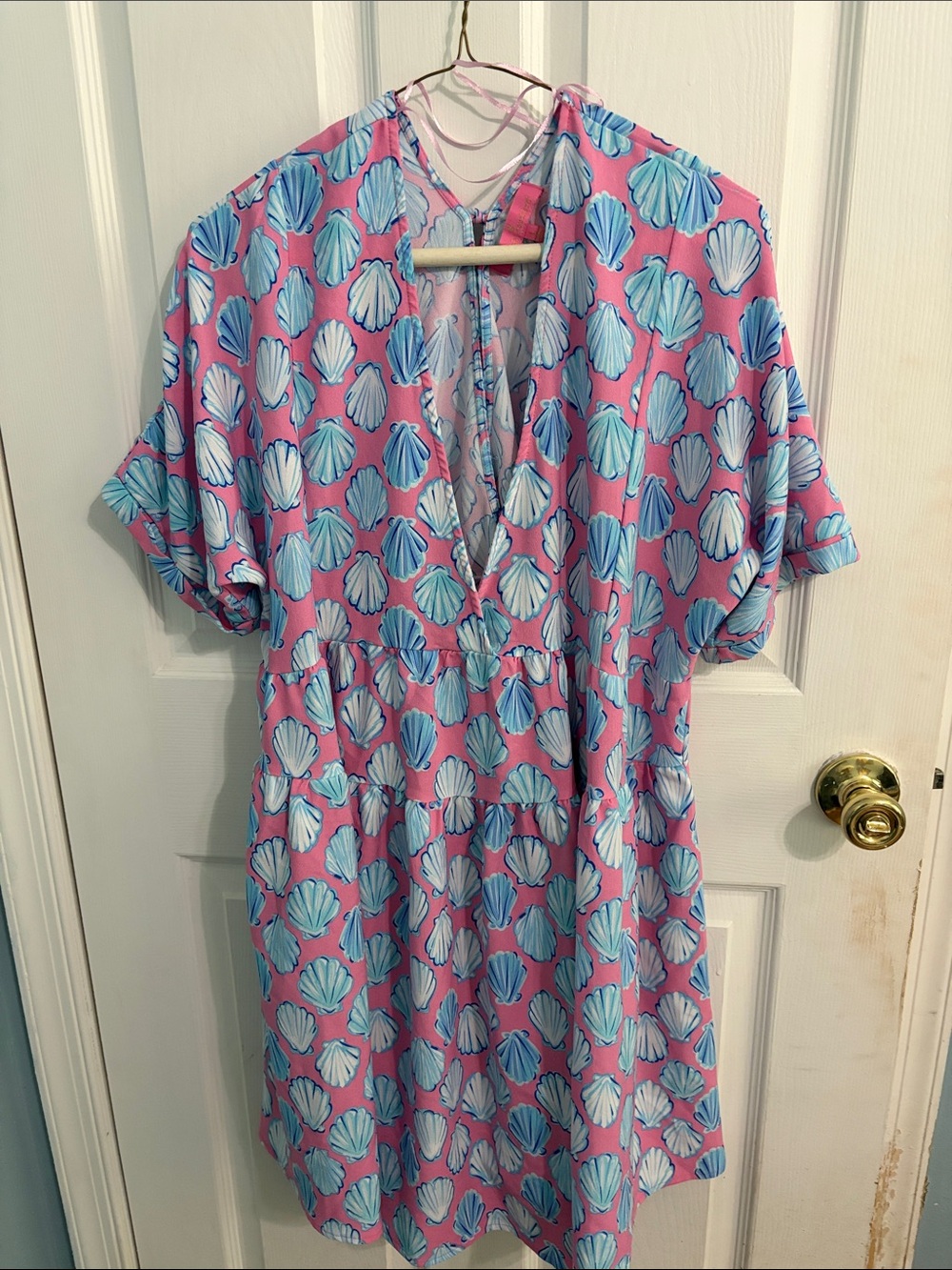 Simply Southern Pink Seashell Print beach cover up
